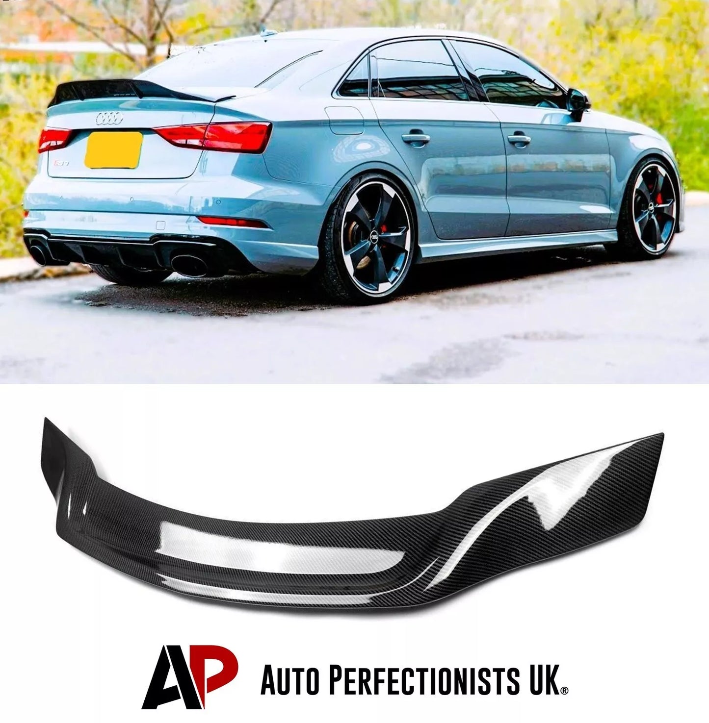 Audi A3 S3 RS3 8V Saloon Car Rear Spoiler 2013-2020 Carbon Fibre