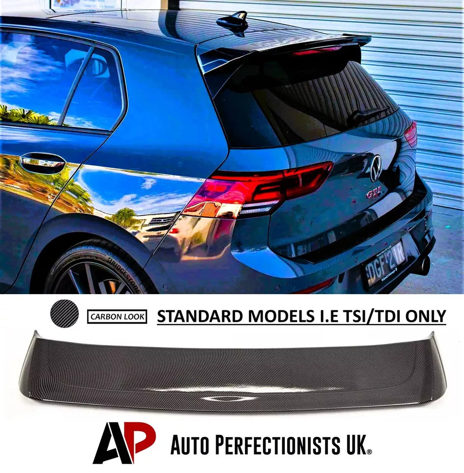 VW Golf MK8 Car Rear Roof Spoiler TSI TDI Osir Style Carbon Fibre