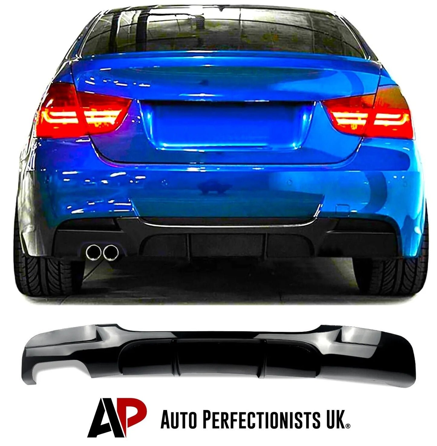 BMW 3 Series E90 Rear Valance Diffuser Splitter 2004-2013 Abs Gloss Black