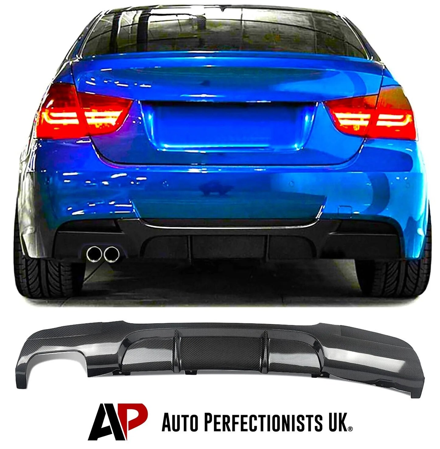 BMW 3 Series E90 Rear Valance Diffuser 2004-2013 Abs Carbon Fibre