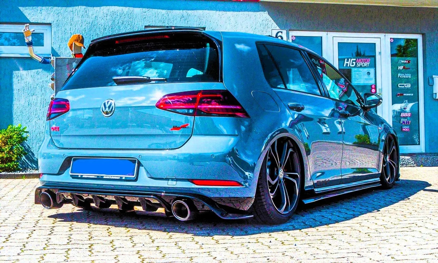 VW Golf MK7.5 TCR Style Rear Diffuser Spoiler ABS Gloss Black