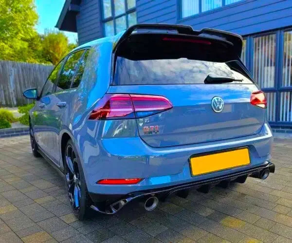 VW Golf MK7.5 TCR Style Rear Diffuser Spoiler ABS Gloss Black