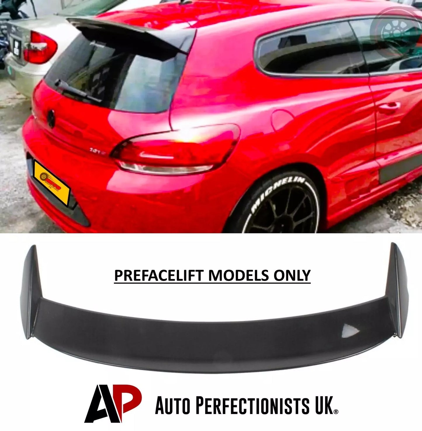 VW Scirocco Car Rear Roof Spoiler2008-2014 Osir Style Gloss Black