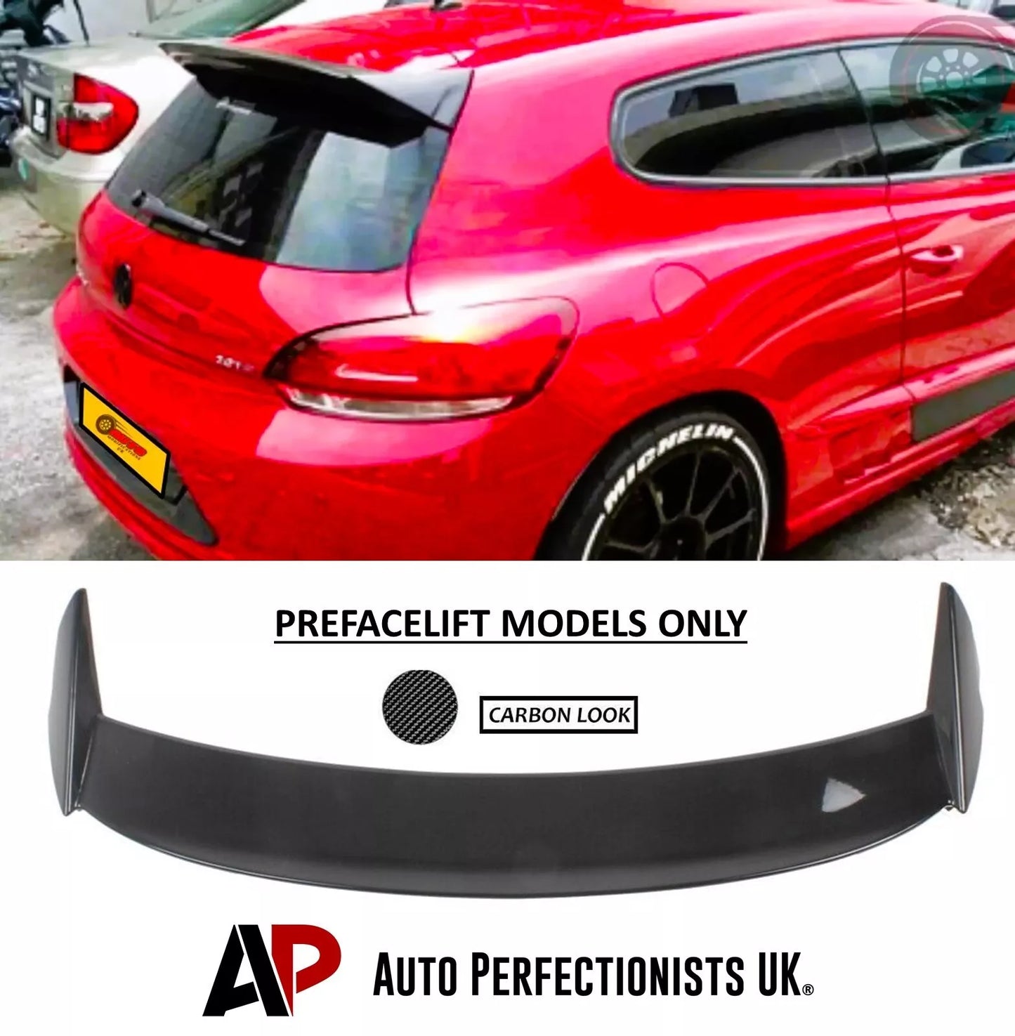 VW Scirocco Car Rear Roof Spoiler 2008-2014 Osir Style Carbon Fibre
