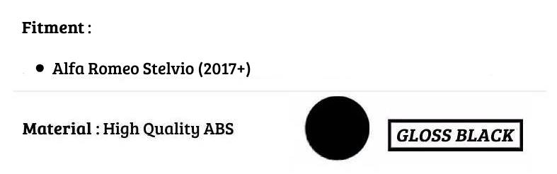 Alfa Romeo Stelvio Car Rear Roof Spoiler 2017-2024 Gloss Black