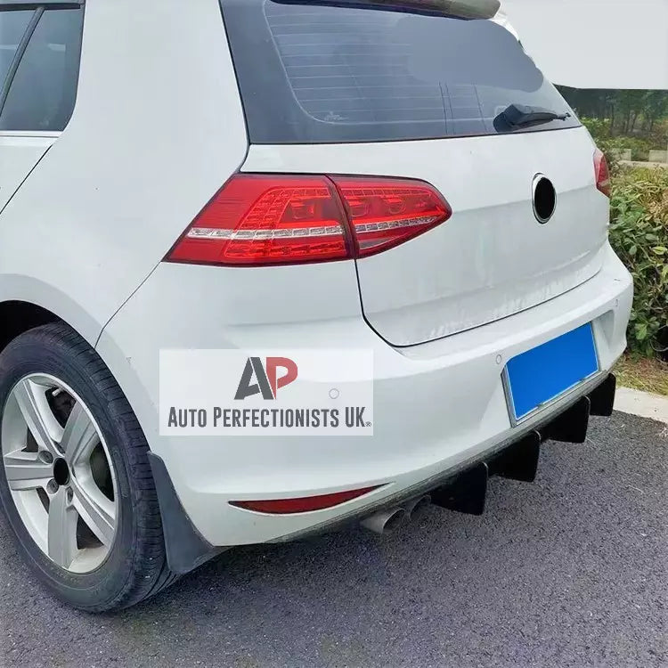VW Golf MK7 TSI TDI Rear Shark Fin Diffuser 2013-2016 Gloss Black