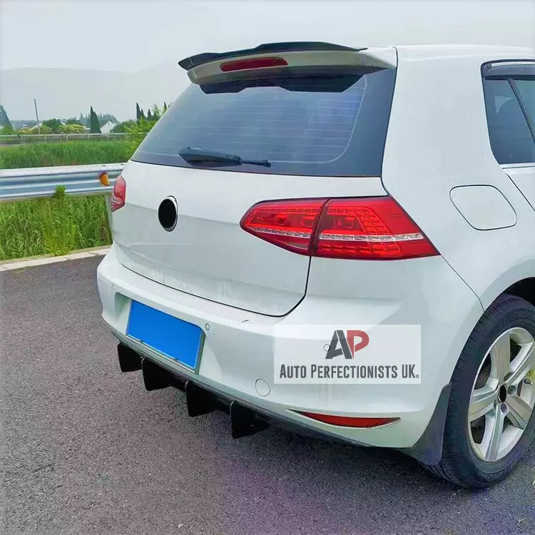VW Golf MK7 TSI TDI Rear Shark Fin Diffuser 2013-2016 Gloss Black