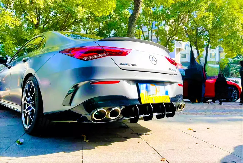 Mercedes CLA35 Rear Shark Fin Diffuser Lip 2019-2024 Gloss Black