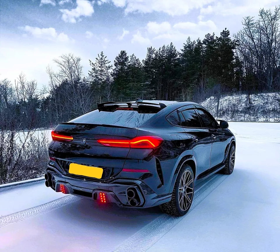 BMW X6 Car Rear Roof Spoiler G06 X6M F96 M50 2020-2024 Gloss Black
