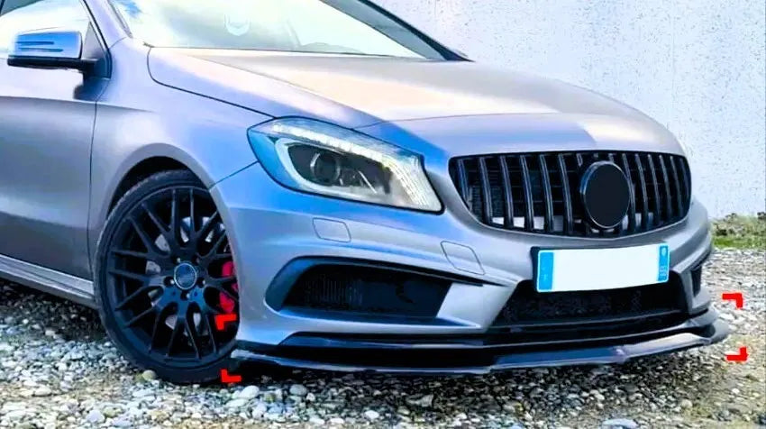 Mercedes A Class A35 A45 W176 Front Splitter 2012-18 Gloss Black