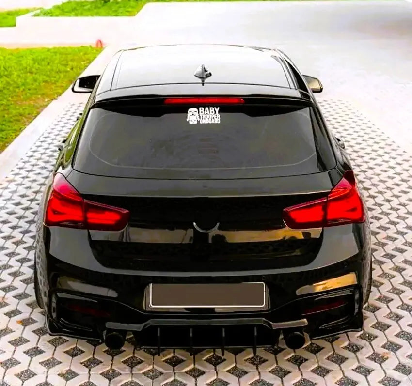 BMW 1 Series F20 F21 Rear Shark Fin Diffuser 2015-2019 Gloss Black