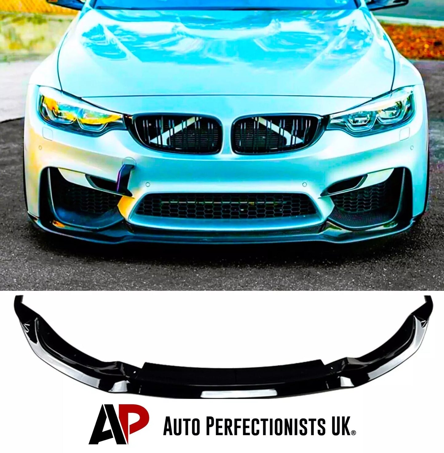 BMW M3 M4 F80 F82 F83 Front Splitter 2014-2020 Gloss Black