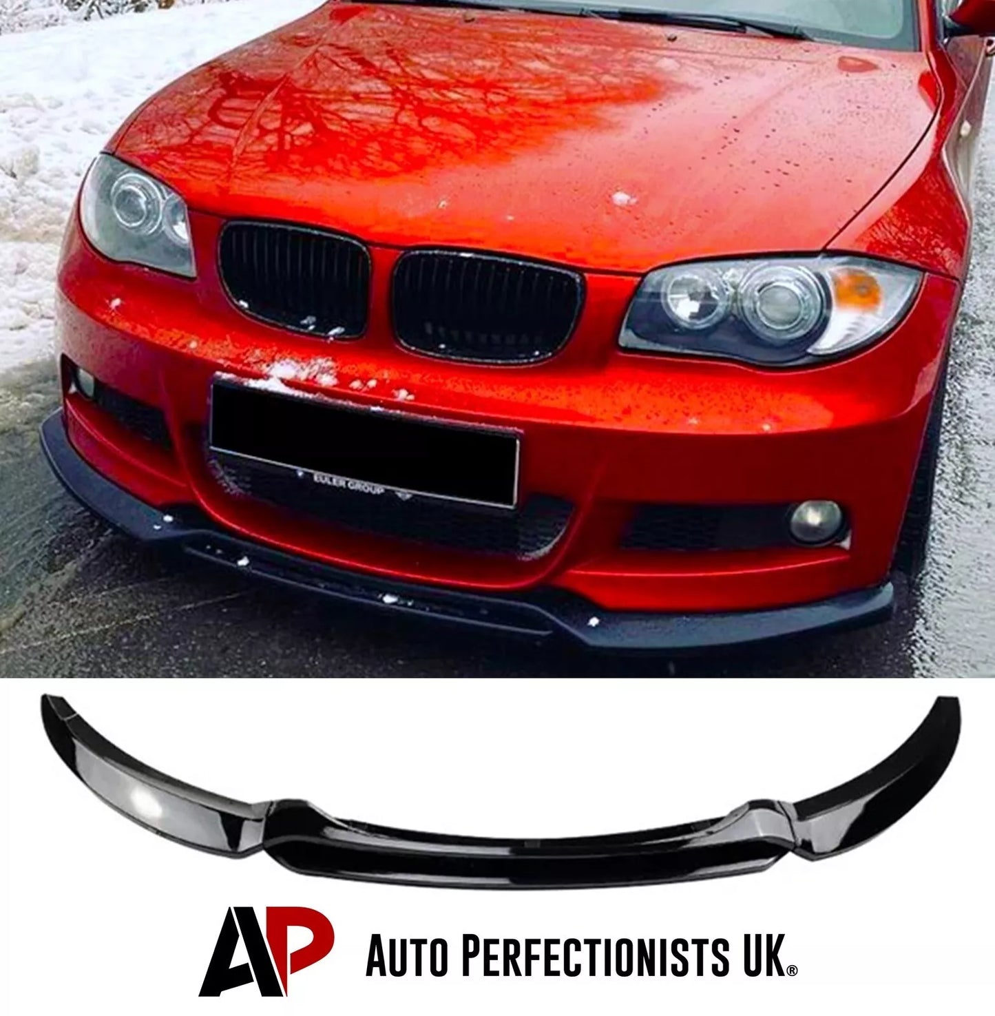 BMW 1 Series E82 E88 Front Splitter 2007-2013 Abs Gloss Black