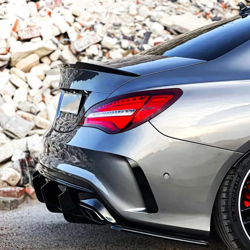 Mercedes CLA45S AMG Rear Shark Fin Diffuser Lip 2015-2019 Gloss Black