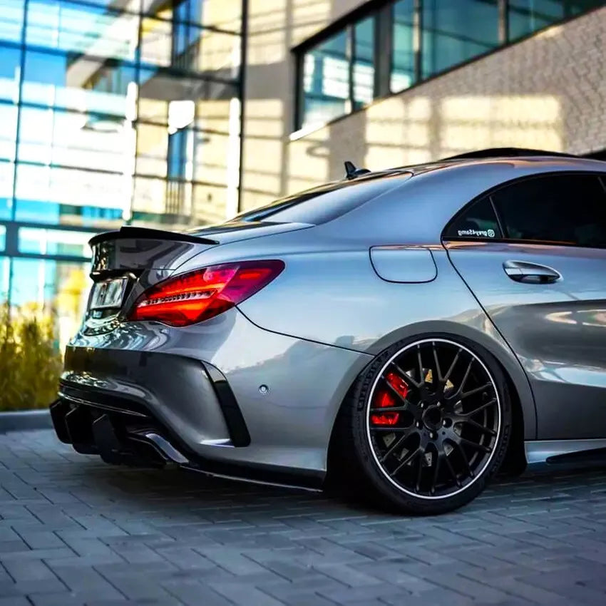 Mercedes CLA45S AMG Rear Shark Fin Diffuser Lip 2015-2019 Gloss Black