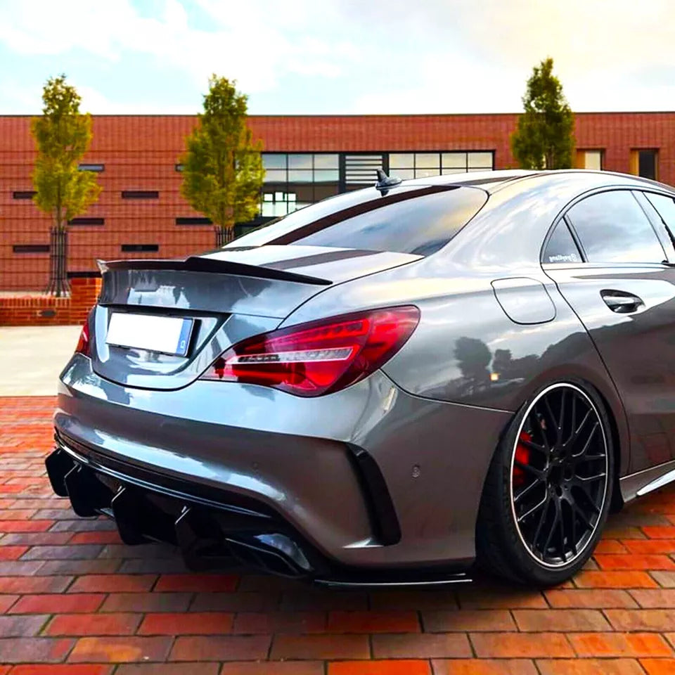 Mercedes CLA45S AMG Rear Shark Fin Diffuser Lip 2015-2019 Gloss Black