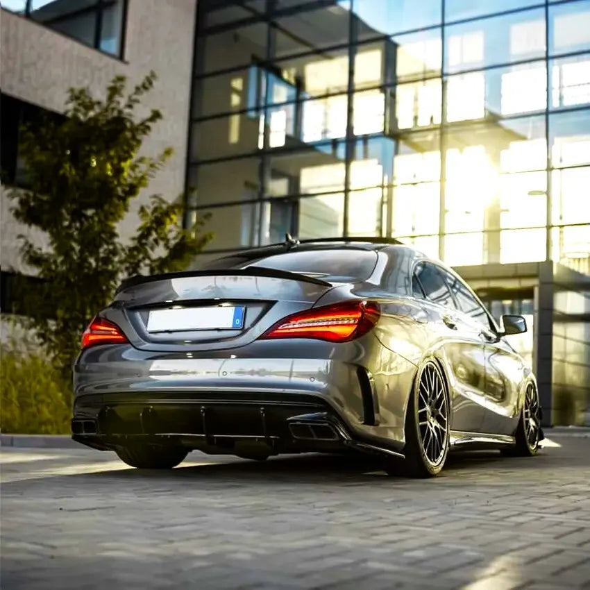 Mercedes CLA45S AMG Rear Shark Fin Diffuser Lip 2015-2019 Gloss Black