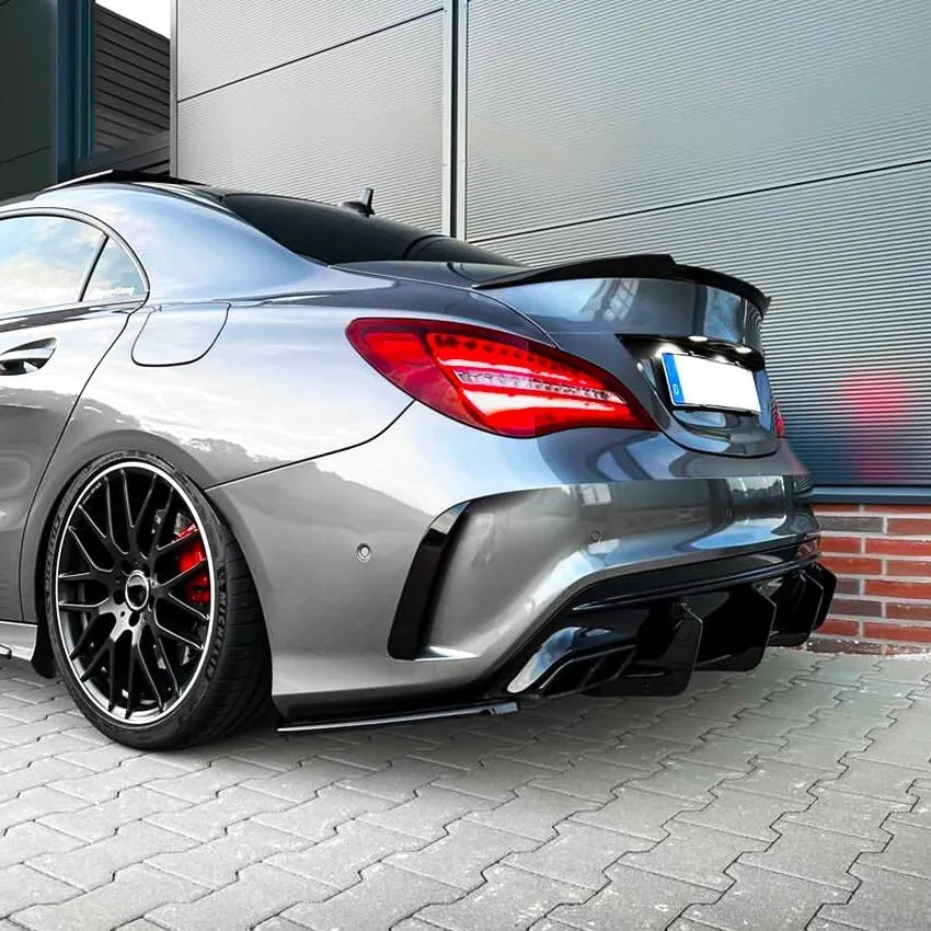 Mercedes CLA45S AMG Rear Shark Fin Diffuser Lip 2015-2019 Gloss Black
