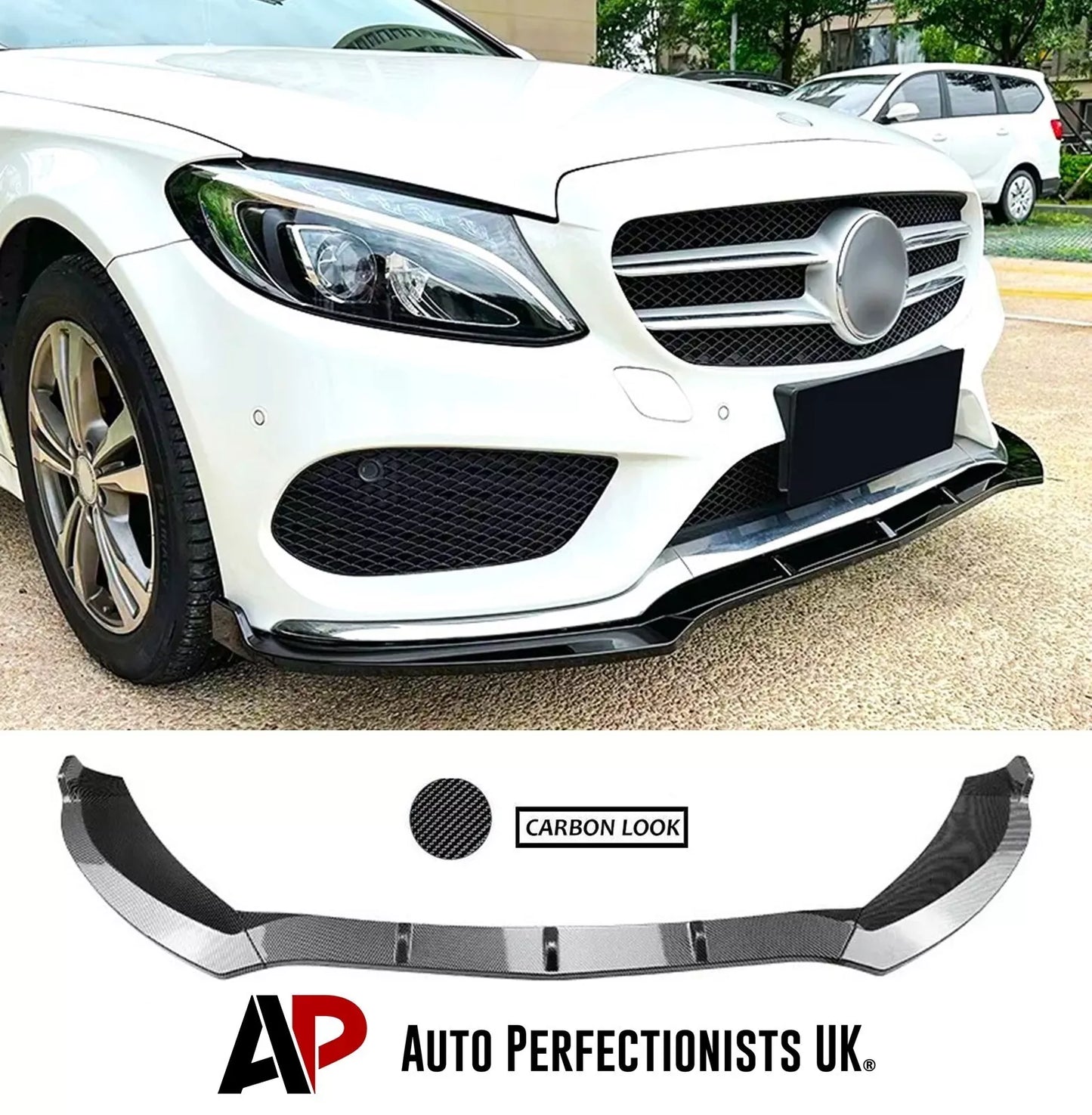 Mercedes C Class C43 W205 C205 Front Splitter 2014-2018 Abs Carbon Fibre