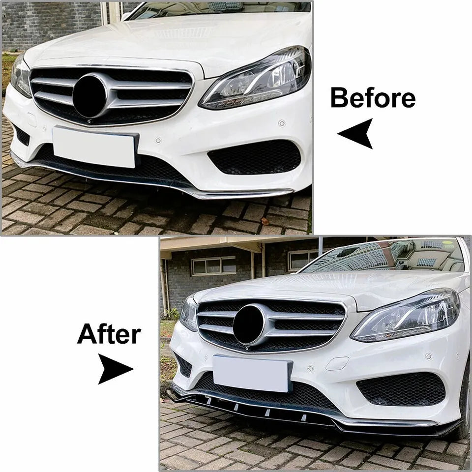 Mercedes E Class W212 AMG Line Front Splitter 2013-16 Gloss Black