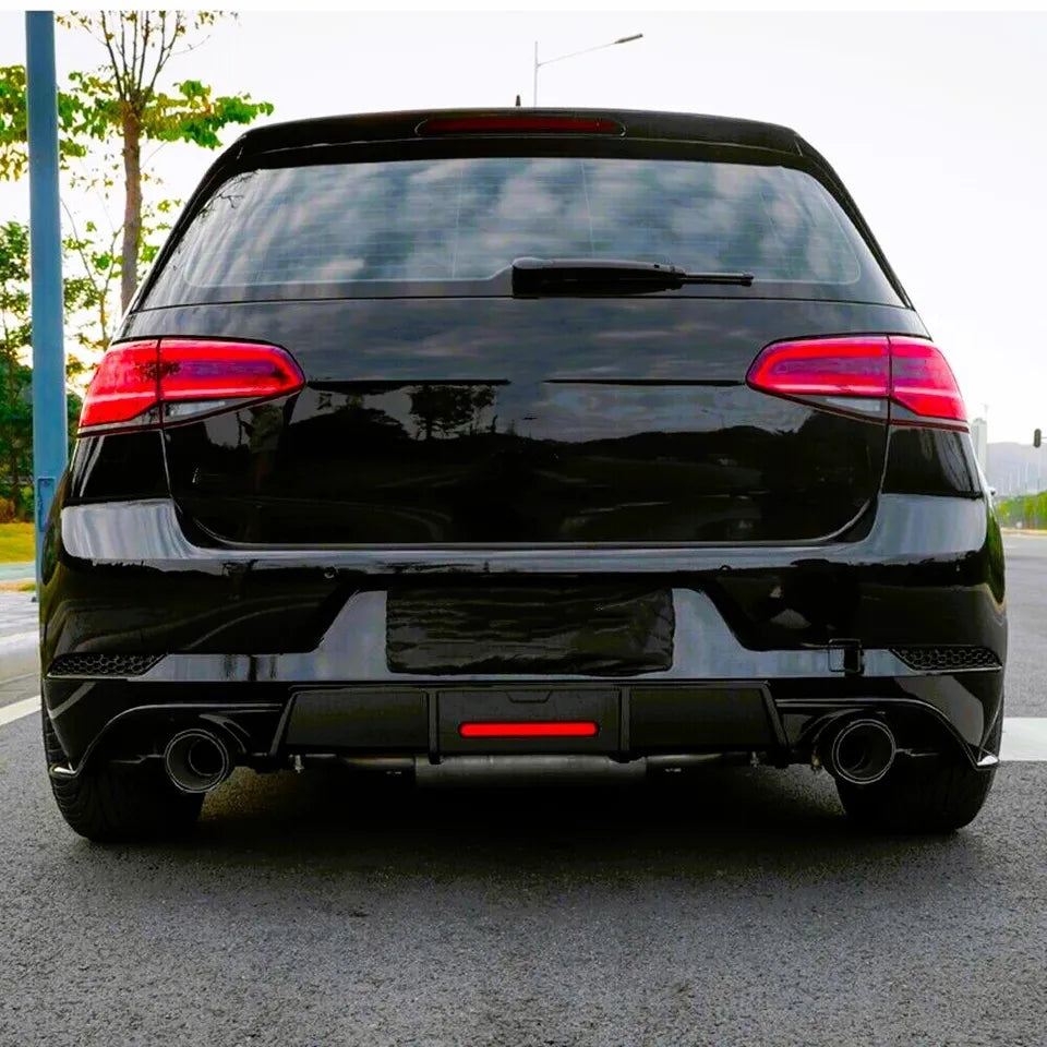 VW Golf MK7.5 Car Rear Spoiler 2016-2020 With LED Gloss Black
