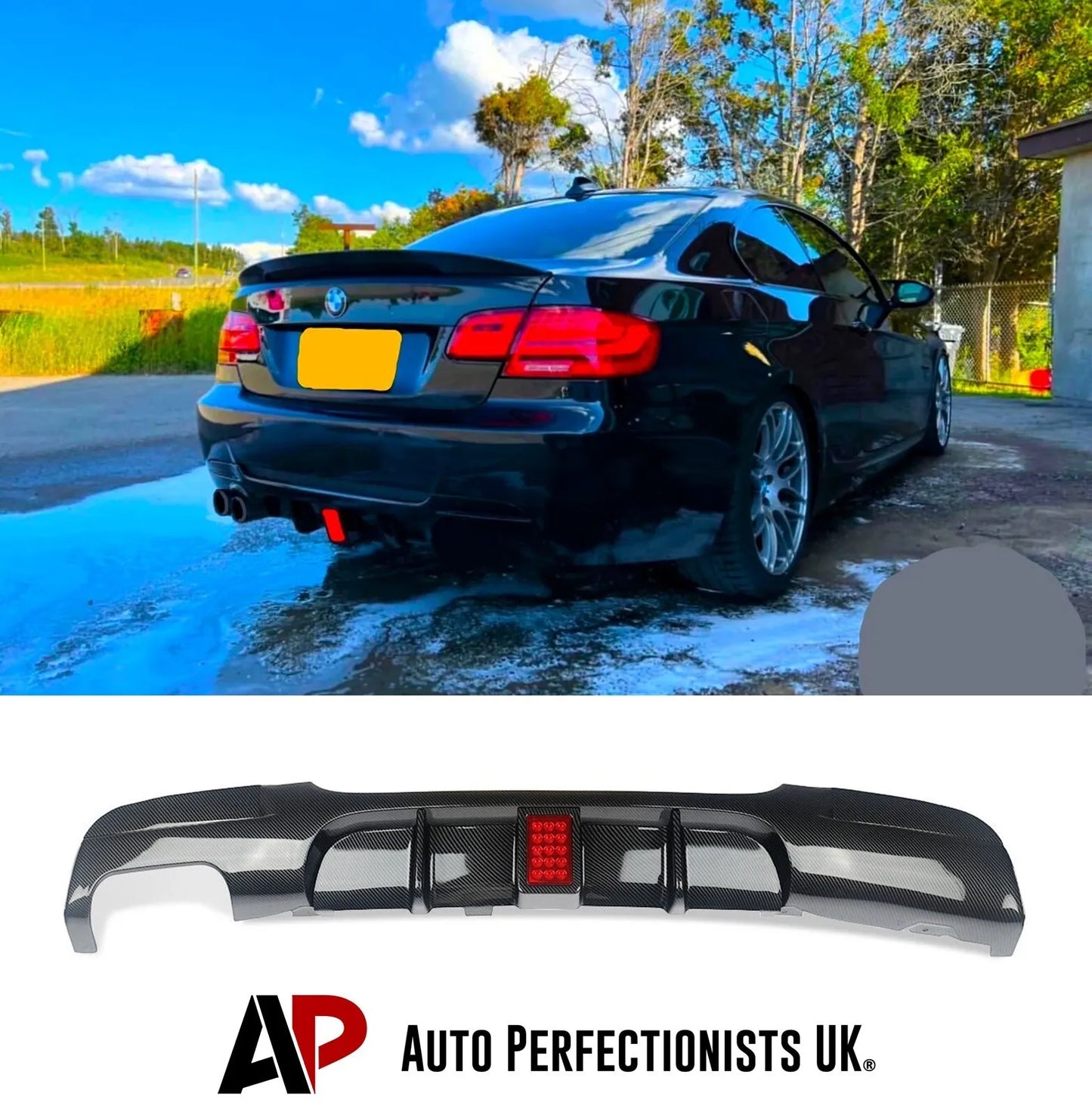 BMW 3 Series E92 Rear Valance Diffuser Splitter 2004-2012 Carbon Fibre