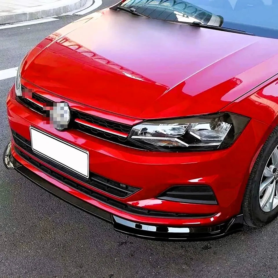 VW Polo MK6 AW GTI R Front Splitter 2018-2024 Gloss Black