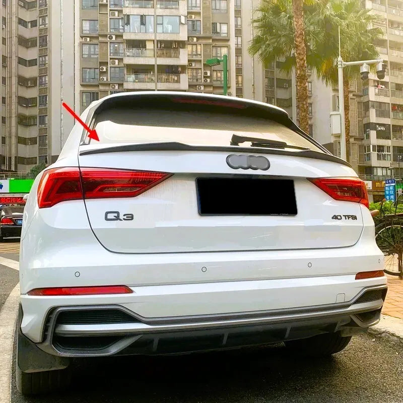 Audi Q3 SQ3 RSQ3 Car Rear Mid Spoiler 2018-2024 SUV 4X4 Gloss Black