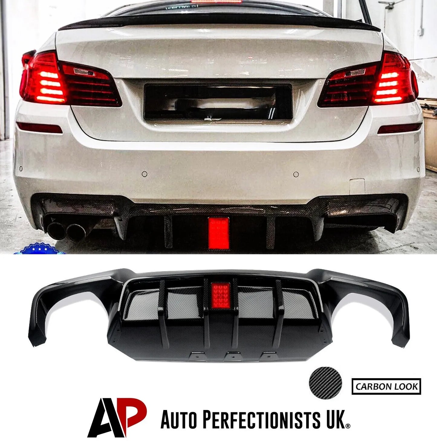BMW 5 Series M5 F10 Rear Valance Diffuser Quad 2010-2017 Carbon Fibre