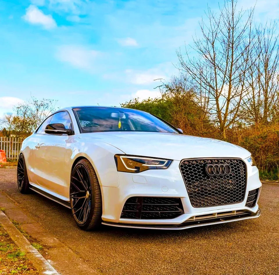 Audi RS5 Style A5 Front Honeycomb Mesh Grill 2013-2016 ABS Gloss Black