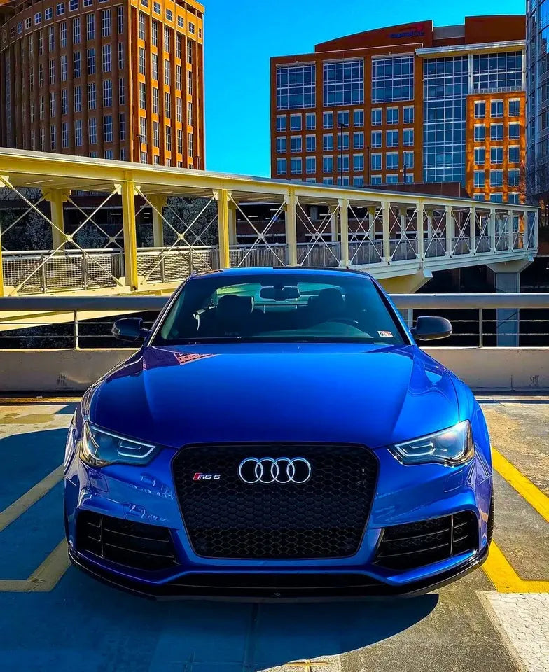 Audi RS5 Style A5 Front Honeycomb Mesh Grill 2013-2016 ABS Gloss Black