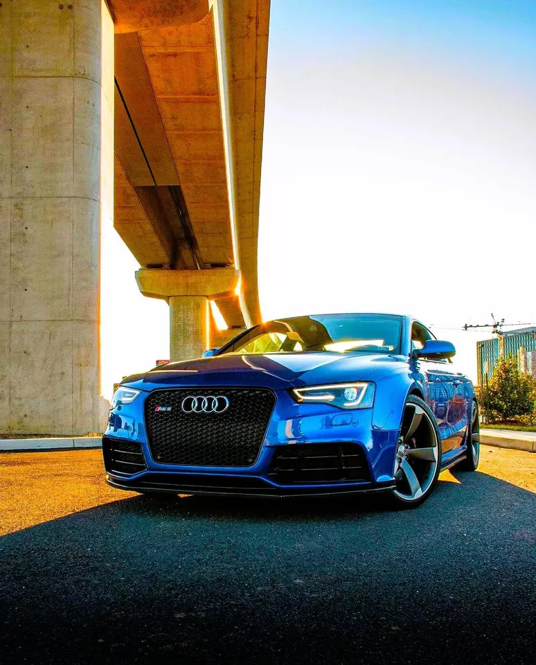 Audi RS5 Style A5 Front Honeycomb Mesh Grill 2013-2016 ABS Gloss Black