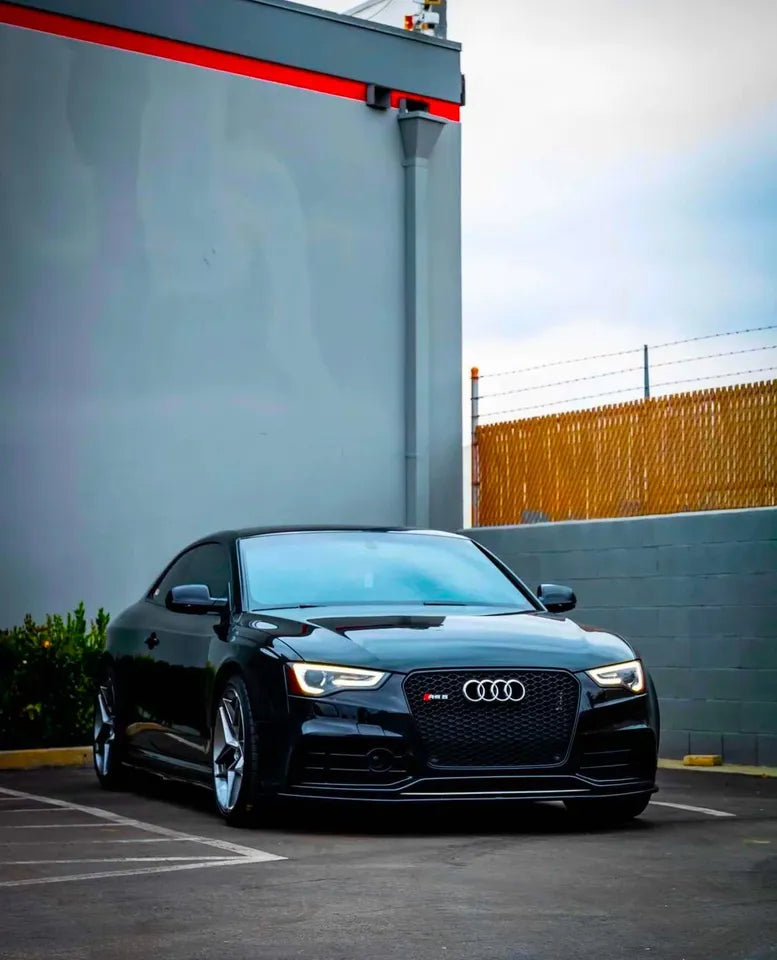 Audi RS5 Style A5 Front Honeycomb Mesh Grill 2013-2016 ABS Gloss Black