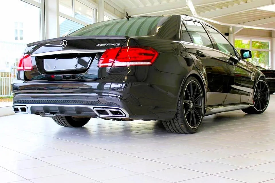 Mercedes E Class W212 Rear Lip Valance Diffuser 2013-2016 Gloss Black