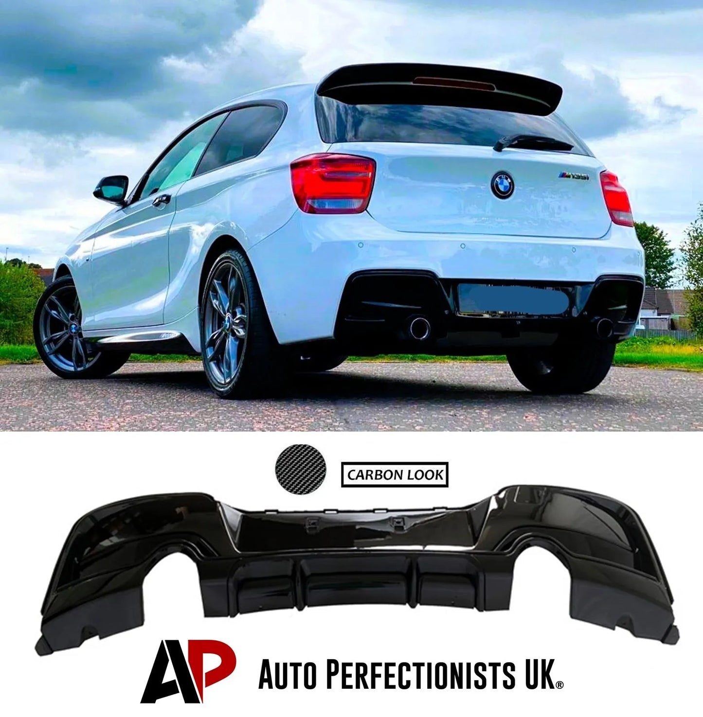 BMW 1 Series F20 F21 Rear Diffuser Lip Bumper 2011-2015 Abs Carbon Fibre