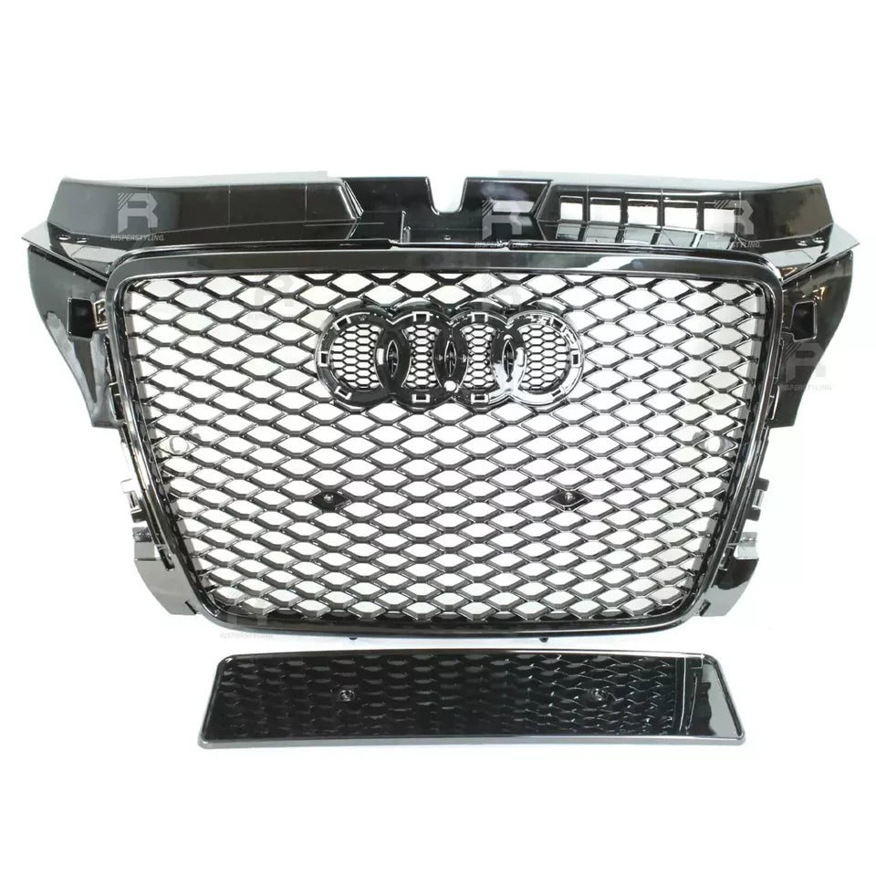 Audi A3 S3 8P Front Honeycomb Mesh Grill 2009-2013 RS3 Gloss Black