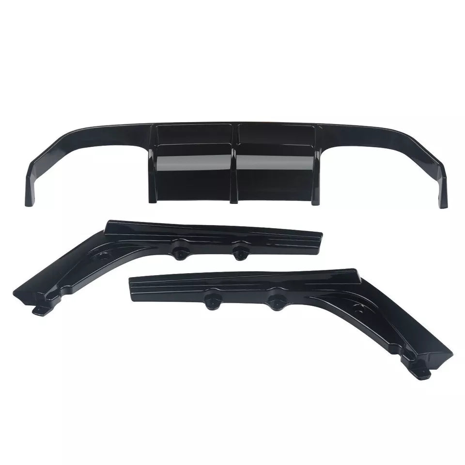 BMW M3 M4 F80 F82 F83 Rear Diffuser Lip Valance 2013-2018 Gloss Black