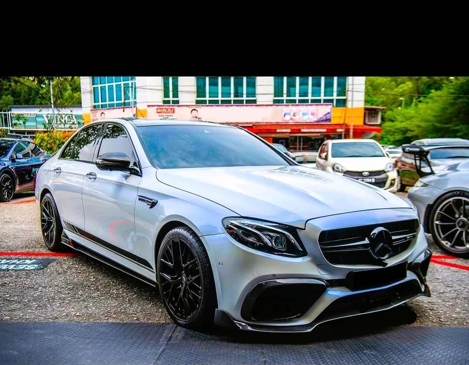 Mercedes E Class E63S Front Splitter 2016-20 Brabus Style Gloss Black