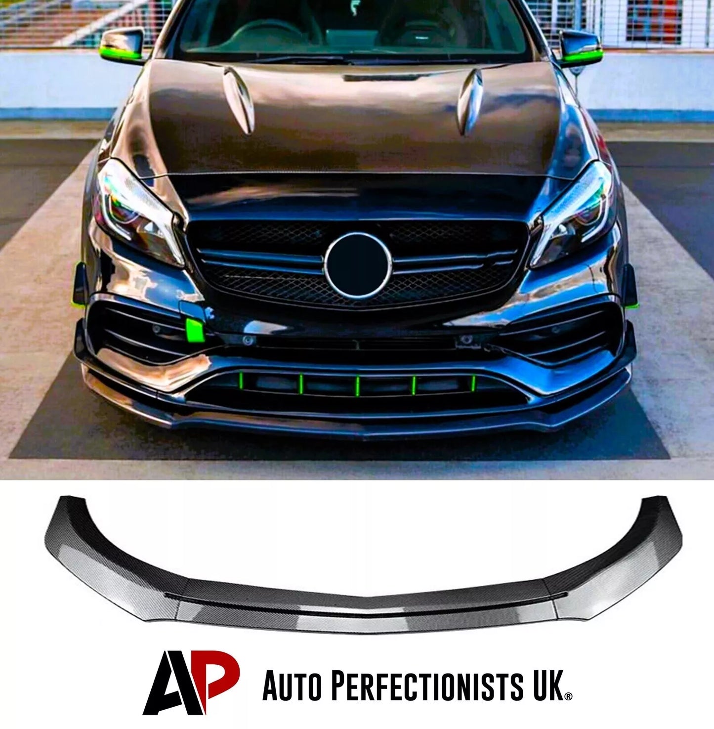 Mercedes A Class A35 A45 AMG Line Front Splitter 2012-18 Carbon Fibre