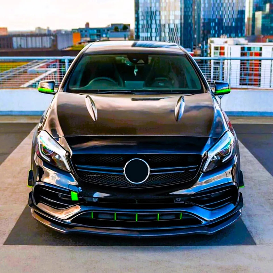 Mercedes A Class A35 A45 AMG Line Front Splitter 2012-18 Carbon Fibre