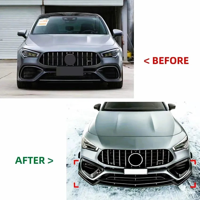 Mercedes CLA45S AMG W118 C118 Front Splitter 2019-2024 Gloss Black