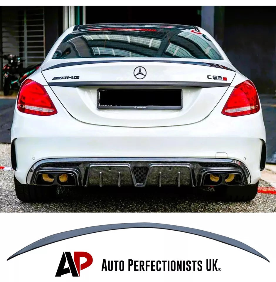 Mercedes C Class W205 Car Rear Spoiler 2014-2021 Gloss Black