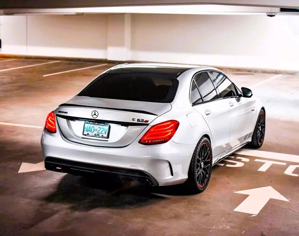 Mercedes C Class W205 Car Rear Spoiler 2014-2021 Gloss Black