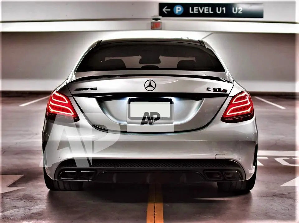 Mercedes C Class W205 Car Rear Spoiler 2014-2021 Gloss Black