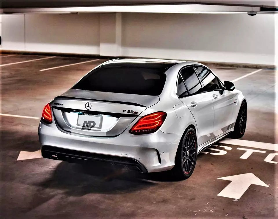 Mercedes C Class W205 Car Rear Spoiler 2014-2021 Gloss Black