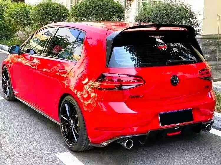VW Golf MK7.5 Car Rear Spoiler 2016-2020 With LED Carbon Fibre