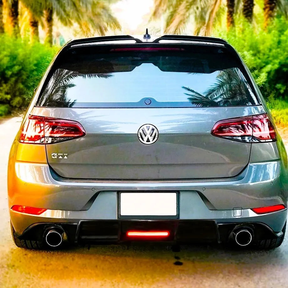 VW Golf MK7.5 Car Rear Spoiler 2016-2020 With LED Carbon Fibre