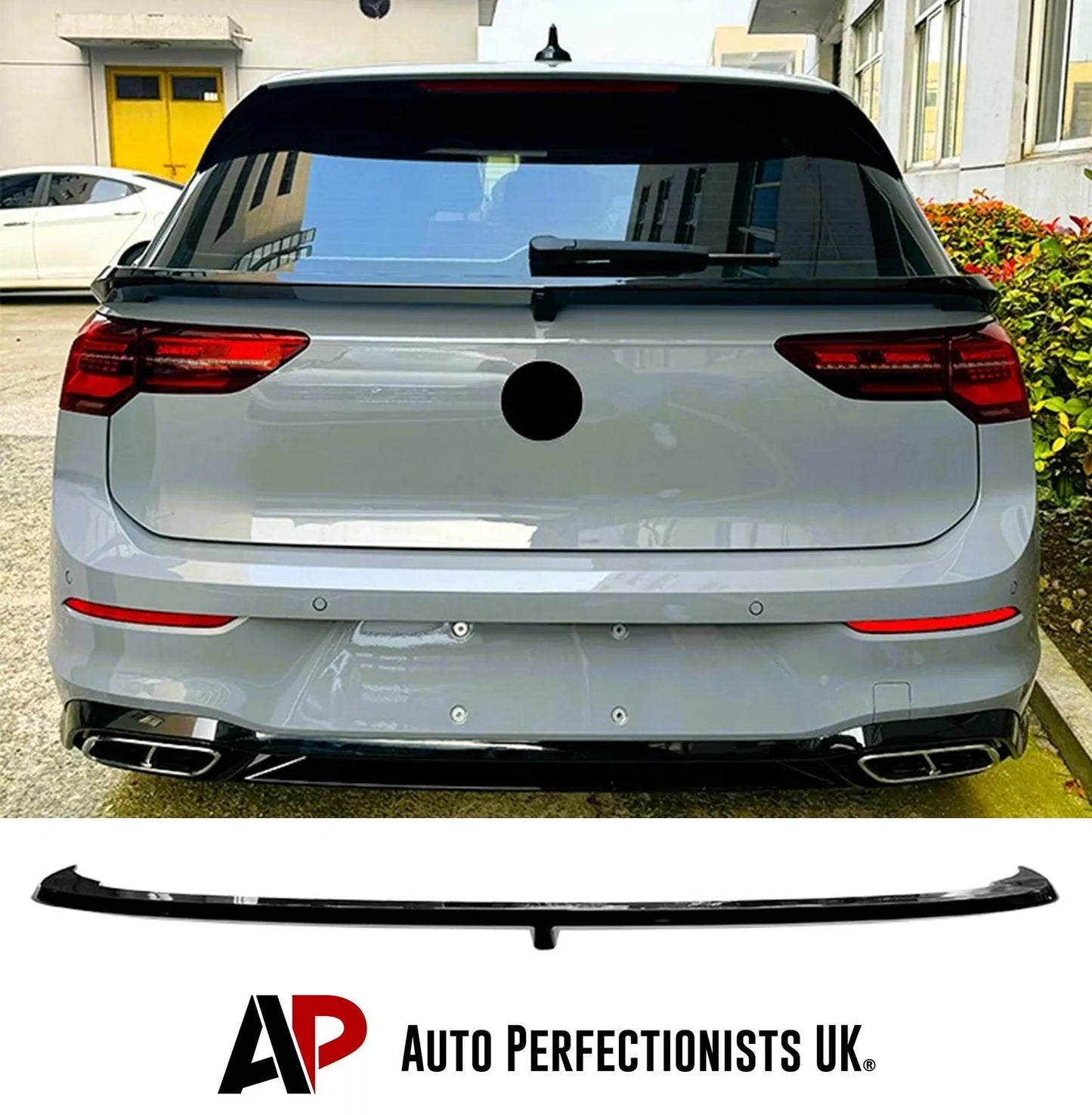 VW Golf MK8 GTD GTI Car Rear Mid Spoiler 2020-24 Gloss Black