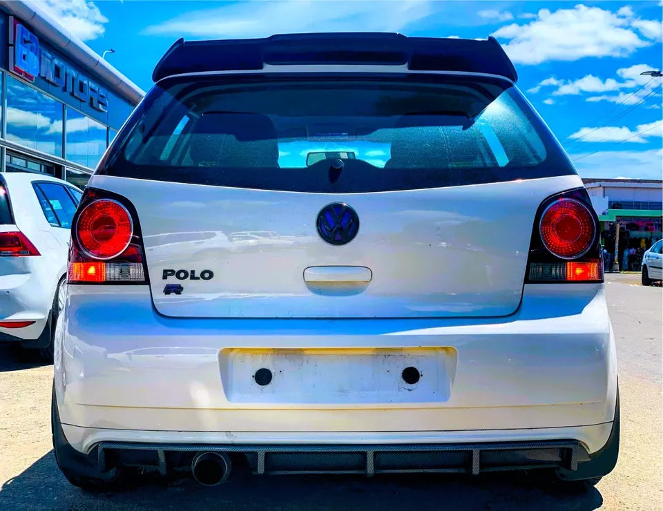 VW Polo MK4 Car Rear Roof Spoiler 2001-2009 Batman Style Gloss Black