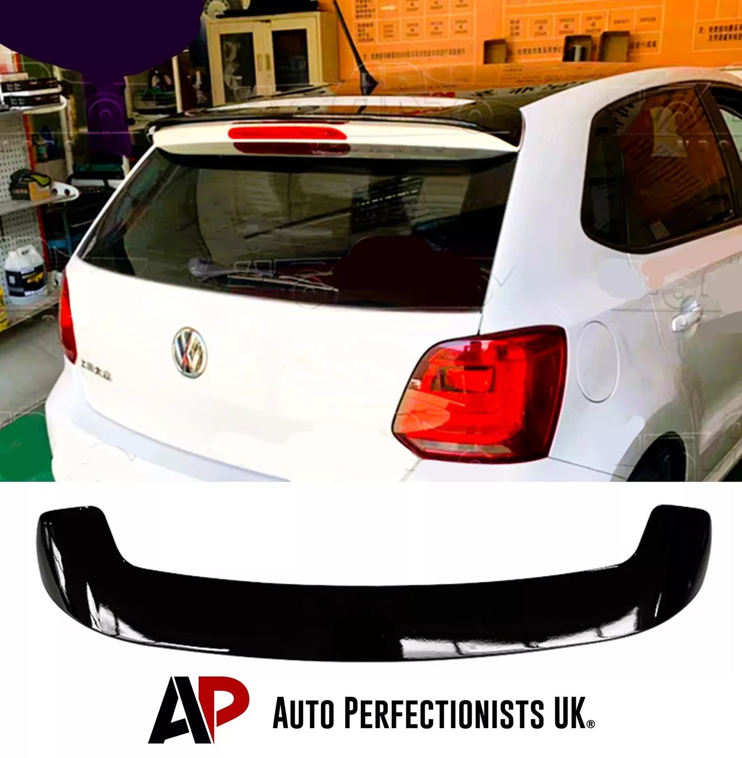 VW Polo Car Rear Roof Spoiler MK5 6R 6C GTI R 2009-2017 Gloss Black